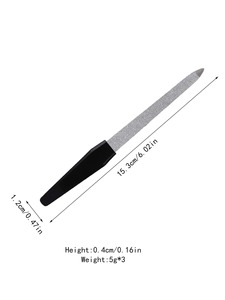 LANGMA Lot de 3 limes à ongles professionnelles double face en verre cristal, motif droit, grain 100, durables et jetables, outil de soin des ongles - Product Image 6