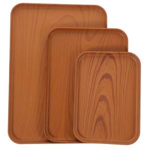 Bandeja Rectangular de Madera Natural, Bandeja de Madera Rústica Hecha a Mano para Cocina, Comedor, Mesa de Centro, Restaurante - Product Image 5