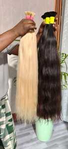 Extensiones de Cabello Humano Largas y Lisas, Multicolor, Negro, Rubio y Blanco, Fáciles de Usar en la Oficina, Bodas y Fiestas, para un Look Elegante - Product Image 4