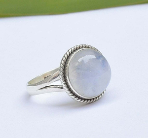 Bague en pierre de lune, argent sterling 925, faite à la main, pour elle - Product Image 3