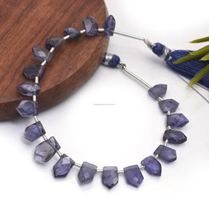 Brin de haute qualité de 6 pouces d'iolite à facettes (bleu) perles de pierres précieuses en forme de cravate naturelle belle fabrication de bijoux faits à la main - Product Image 3