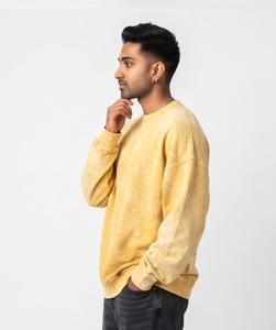 Sudadera de cuello redondo oversize para hombre, informal, 100% algodón, forro polar, corte holgado, hombros caídos, para invierno. - Product Image 5