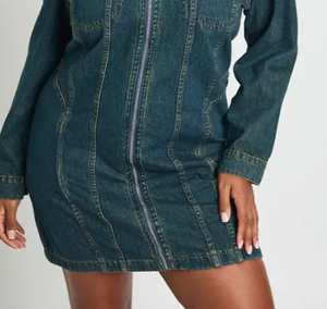 Vestido Mini de Mezclilla Desgastado para Mujer al por Mayor, Directo de Fábrica, Empaque Personalizado, Etiquetas Personalizadas, Ropa de Mezclilla, Moda Femenina, OEM - Product Image 5