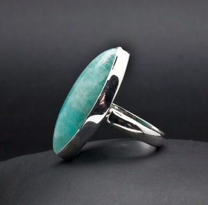 Anillo de Amazonita Natural en Plata de Ley 925, Joyería Artesanal con Piedras Preciosas, Anillo Estilo Boho - Product Image 2