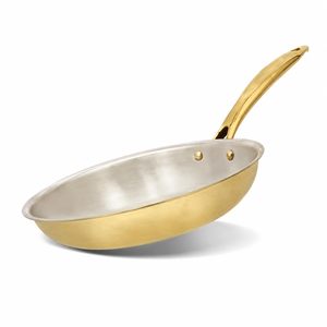 Durable Brass Metal Fry <b>Pan</b> <b>With</b> <b>Lid</b> Gold Polish For Home Kitchen Cookware Stovetop Cooking <b>Pan</b> Handmade <b>Frying</b> <b>Pans</b> - Product Image 2