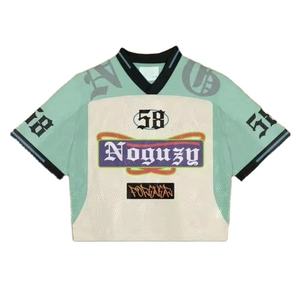 Camiseta de fútbol personalizada para hombre al por mayor, camisetas de fútbol americano universitario cosidas de alta calidad a la moda con bandera de EE. UU. - Product Image 3