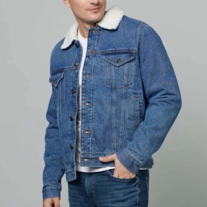 Nouvelle arrivée, veste d'hiver élégante, écologique, respirante, imperméable pour homme, denim, col montant, poche déchirée, grande taille - Product Image 1
