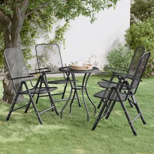 Chaises pliantes de patio 4 pièces anthracite en maille métallique déployée Sièges confortables - Product Image 1