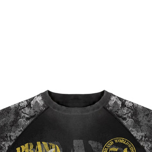 Brand Men's Long Sleeve <b>Raglan</b> <b>T</b>-<b>Shirt</b> Sublimation Print Street Style O-Neck Regular Fit Black Yellow Pattern - Product Image 4