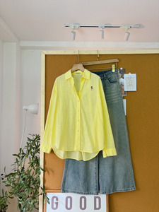 Camisa de Lino Oversize para Mujer SUBICI L815A, con Bordado de Ciervo, Cuello con Botones, Manga Larga, Blusa Holgada Informal para Primavera - Product Image 4