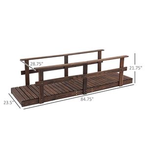Ponte da Giardino in Legno di Pino da 2,1 m con Finitura Tinta per Laghetti, Fiumi, Rivi, Paesaggistica e Pavimentazione Esterna - Product Image 3