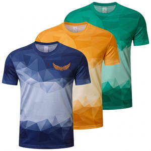 Men's <b>Geometric</b> Pattern Quick Dry Short Sleeve O Neck T-<b>Shirt</b> Regular Fit Casual Polyester Knitted Top - Product Image 4