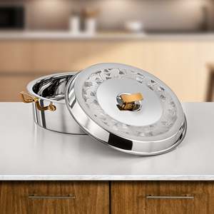 Olla de Acero Inoxidable de Lujo con Aislamiento Térmico y Asas Doradas, Recipiente para Mantener la Comida Caliente, para Servir en Ramadán, Eid y Buffets - Product Image 4