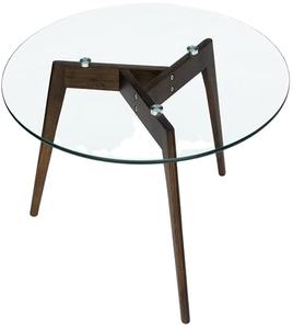 Muebles de mesa con estilo para el hogar, mesa de diseño moderno de madera y vidrio para café, Hotel, restaurante, mesa de forma redonda - Product Image 1