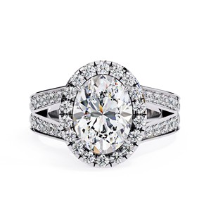 Bague de fiançailles en or 14 carats avec diamant ovale de 1,5 carat cultivé en laboratoire, tige fendue, rapport IGI, diamant VS DEF pour anniversaire et mariage - Product Image 3