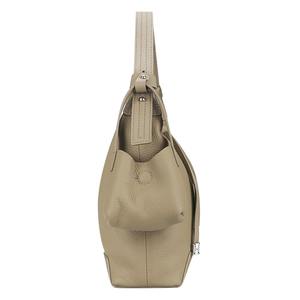 Bolso Hobo de Cuero Beige para Mujer, Bolso de Hombro Suave y Holgado con Monedero, Correa Ajustable, Bolso Bandolera Minimalista para el Trabajo - Product Image 3