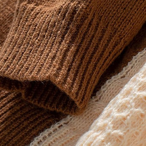 Women's 100% Cotton Crew Neck Pullover Solid Color Casual Autumn Knit Sweater Regular Sleeve Flat Knitted Breathable - Product Image 4