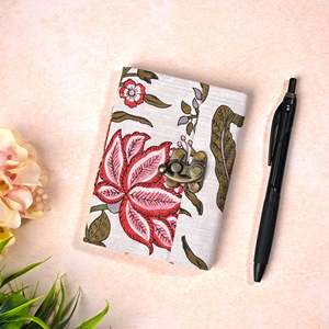 Diario Abhita Hecho a Mano con Tela Cosida y Encuadernada, 5x3.5 Pulgadas, con Cubierta de Impresión en Bloque, Ecológico, Elegante, para Regalo - Product Image 3