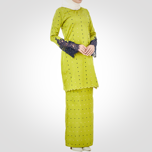 <b>Dress</b> Muslimah Perempuan Modern Baju Kurung Sleeve Embroidered Lace Rhinestones Modest Print SIPO Custom <b>Eid</b> Summer Straight - Product Image 5