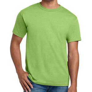 Men's Solid <b>Green</b> Short Sleeve O-Neck Cotton <b>T</b>-<b>Shirt</b> Regular Fit Casual Jersey Knit <b>Plain</b> Dyed Blank Design - Product Image 1