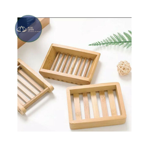 VENTES CHAUDES |   Support à Savon en Bambou, Plateau de Rangement en Bois pour Salle de Bain et Douche – Collection Blue Lotus - Product Image 1