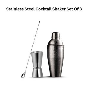Juego de Coctelera Profesional Moderno de Acero Inoxidable, 3 Piezas, Hecho a Mano, Portátil, Ecológico y Duradero - Product Image 4