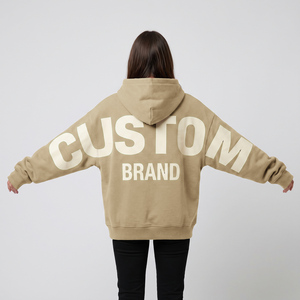 Sweat à capuche personnalisé pour femme en molleton de coton brossé épais, avec impression graphique effet délavé et bordure côtelée - Product Image 6