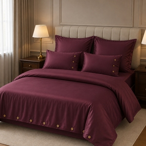 Draps de lit de luxe en bambou pur 300 TC, couleur unie, très demandés, linge de lit premium, doux, confortable et rafraîchissant pour la chambre principale - Product Image 4