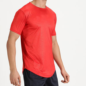 Men's <b>Geometric</b> Pattern Printed Athletic T-<b>Shirt</b> Curved Hem Gym Workout Fitness Top - Product Image 3