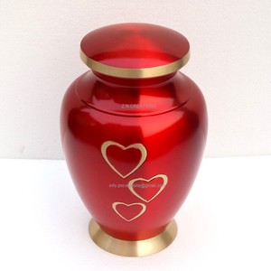 High Quality Brass Cremation Urn for Adult Human Ashes with Engraved Hearts Design Customizable Urns Funeral Supplies - Product Image 4