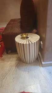 Mesa de Centro Hecha a Mano con Incrustaciones de Hueso, Mueble de Lujo para Sala de Estar con Mosaico - Product Image 2