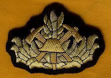GERMAN CAP BADGE FIRE Custom Embroidered Cap Badge With Anchor And Laurel Wreath <b>Sew</b>-On Fabric Patch For Uniform Garment - Product Image 6