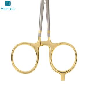 Pince de pêche premium en acier inoxydable avec boucle dorée, à mâchoires droites, hémostatique verrouillable, pour déhameçage et dégorgeage, équipement de pêche - Product Image 5