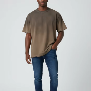 Fabricants de t-shirts de haute qualité, 100% coton, t-shirt vintage à manches courtes, coupe ample, effet délavé. - Product Image 4