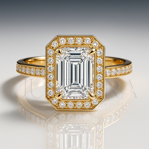 925 <b>Silver</b> Premium Design 14k Rose Gold Engagement <b>Ring</b> Classic Proposal <b>Ring</b> With <b>Emerald</b> Cut Moissanite Diamond Wedding <b>Ring</b> - Product Image 2