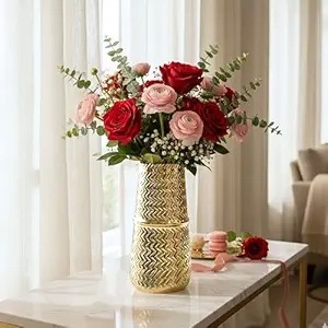 Vase de table en métal fait main moderne, résistant à la rouille et écologique, décoration élégante pour la maison, le bureau et les événements - Product Image 6