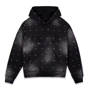Stars Rhinestone Acid Wash Hoodie – Vintage Bling Pullover Sweatshirt for Women Men Unisex <b>Crystal</b> Streetwear Trendy <b>Top</b> - Product Image 1