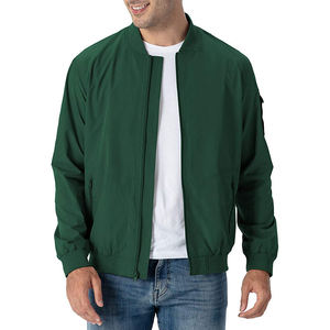Chaqueta Bomber de Lona con Diseño Personalizado, Estilo Urbano para Hombre, Cortavientos, Transpirable, con Cierre, Informal, de Fibra de Bambú - Product Image 1