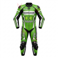 Setelan Balap Motor Pria Rawasaki Kulit Sapi/Kulit Kanguru 1Pc Jumpsuit/Traje Perlengkapan Motor Dibuat Sesuai Ukuran Standar CE Level 2