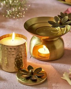 Lanterne à bougie vintage en métal peinte au four pour décoration ethnique, support de bougie chauffe-plat pour événements festifs - Product Image 4