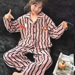 Nouveau style de vêtements de nuit pour enfants coréens (garçons et filles)-Printemps/Automne 2025-Ensemble de vêtements de maison à manches longues-Ensemble deux pièces <span class=keywords><strong>Merlot</strong></span> - Product Image 5