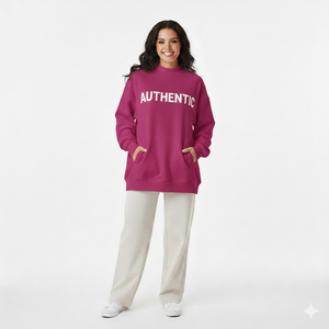 เสื้อสเวตเชิ้ตแฟชั่นผู้หญิงทรงโอเวอร์ไซส์ คอเต่า แขนยาว สไตล์ลำลอง - Product Image 1
