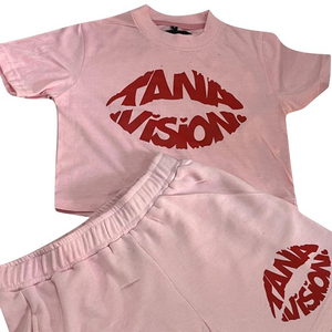Conjunto de Camiseta y Pantalones Cortos con Estampado Tana Vision Rosa, Ropa Casual de Verano para Hombre, Tejido de Algodón, Estilo Urbano, Ecológico, Precio Bajo - Product Image 2