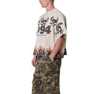 <b>Men</b> O Neck Short Sleeve T <b>Shirt</b> <b>Skull</b> Number 994 Flame Graphic Loose Fit Streetwear Wholesale Custom OEM Cotton Jersey Tee <b>Shirt</b> - Product Image 6