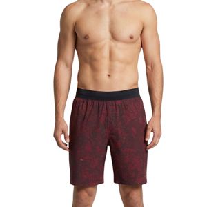 Pantalones Cortos Deportivos para Hombre, Color Borgoña, Texturizados, con Patrón Sublimado, Transpirables, de Secado Rápido, para Entrenamiento Atlético - Product Image 1