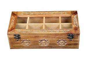 Hand Crafted Handcrafted Wooden Masala <b>Box</b> Classic Wooden Spice Container | Handmade Masala Organizer, Rustic Kitchen <b>Storage</b> - Product Image 2