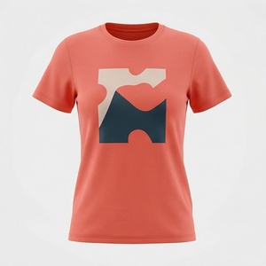 Camiseta de Mujer de Alta Calidad, 100% Algodón Orgánico, Estilo Casual de Verano, Cuello Redondo, Tela Lisa Teñida, Color Personalizado - Product Image 1