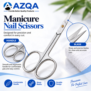 Tijeras para cutículas y uñas de acero inoxidable de alta calidad con cuchillas curvas afiladas, herramienta profesional para el cuidado de las uñas. - Product Image 3