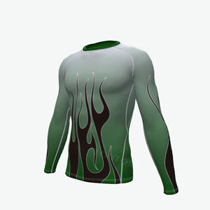 T-shirt Rash Guard de Compression Respirant à Manches Longues pour Homme, Vente Directe Usine, Spandex/Polyester 160g, Entraînement, Logo Personnalisé - Product Image 2