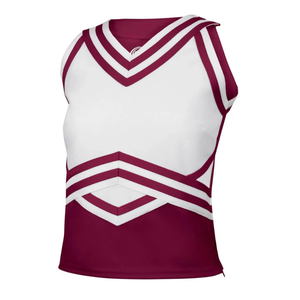 Haut de cheerleading bicolore noir et blanc avec col en V et motif géométrique pour adultes - Product Image 6